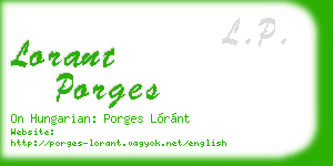 lorant porges business card