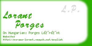 lorant porges business card